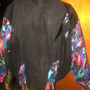 Black suede with snake trim jacket.